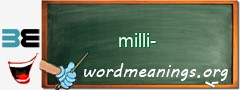 WordMeaning blackboard for milli-